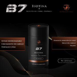 B7, Biotina + Cobre + Acido Fólico Anticaída, Vegano.